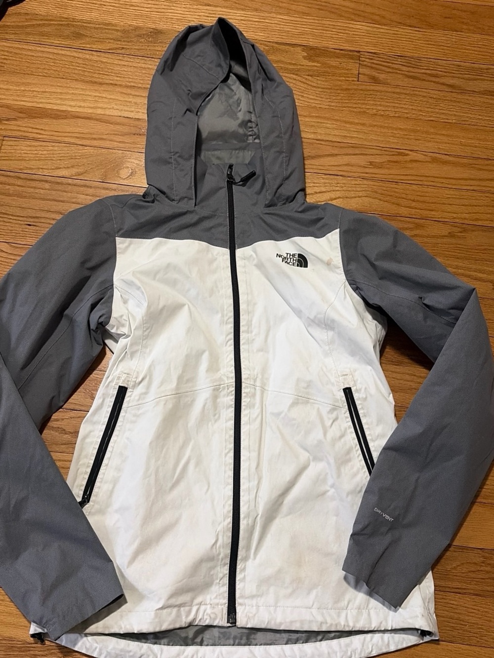The North Face Gray & White Windbreaker Jacket